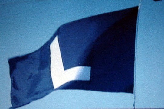 Blue L Flag with white L