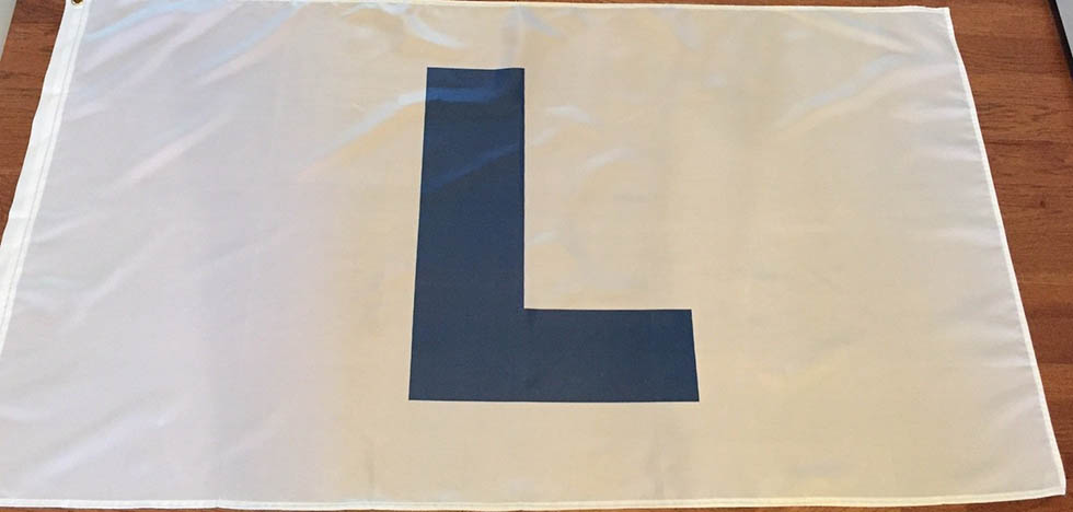 White L Flag with blue L